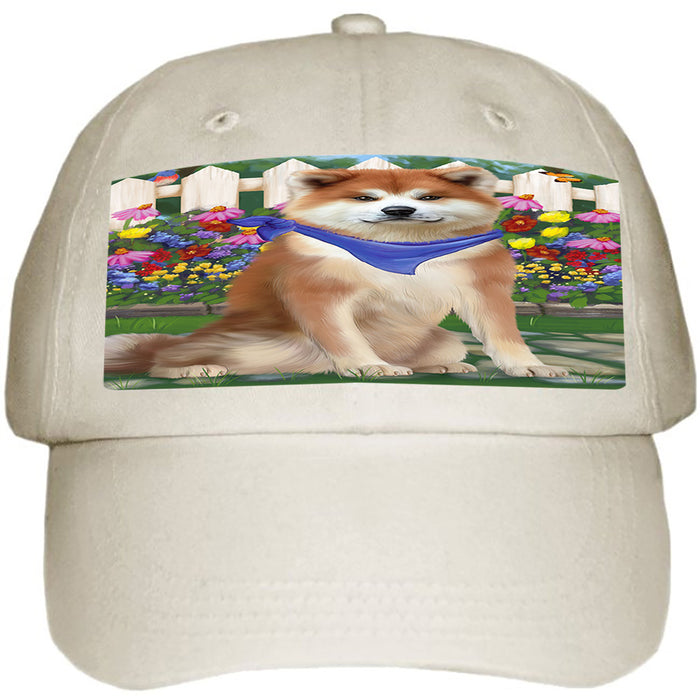 Spring Floral Akita Dog Ball Hat Cap HAT60402