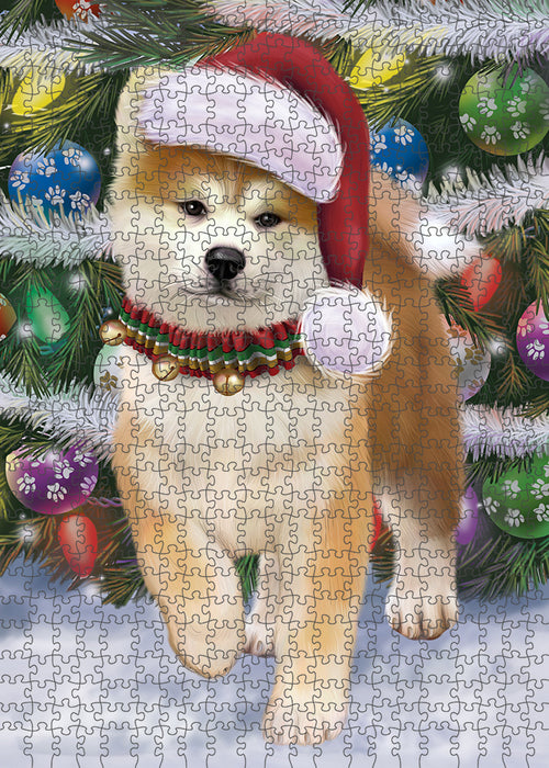 Trotting in the Snow Akita Dog Puzzle  PUZL85876