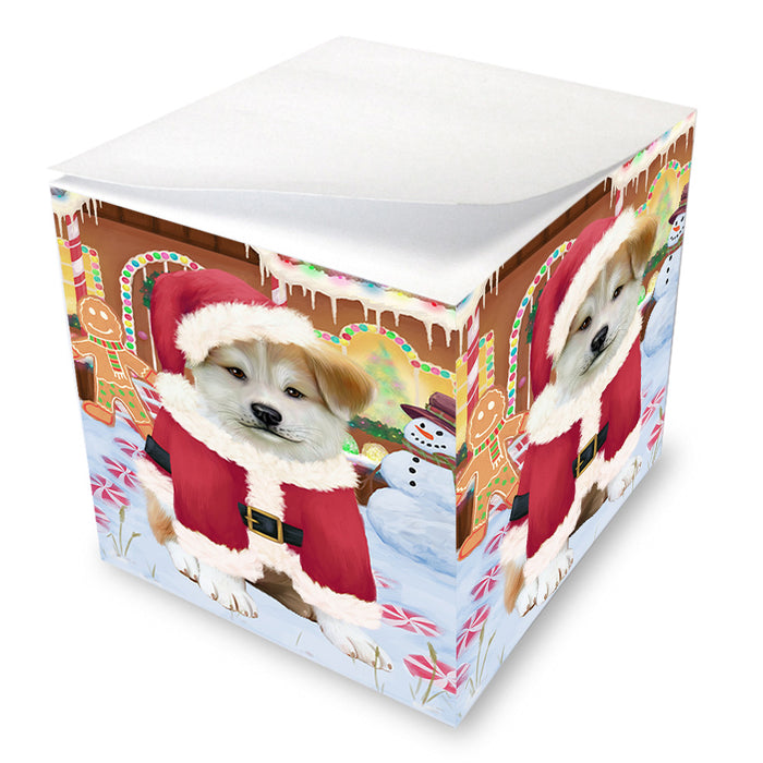 Christmas Gingerbread House Candyfest Akita Dog Note Cube NOC54197