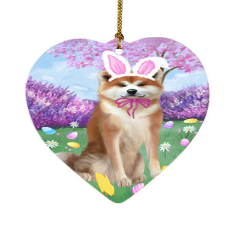 Easter Holiday Akita Dog Heart Christmas Ornament HPOR57261