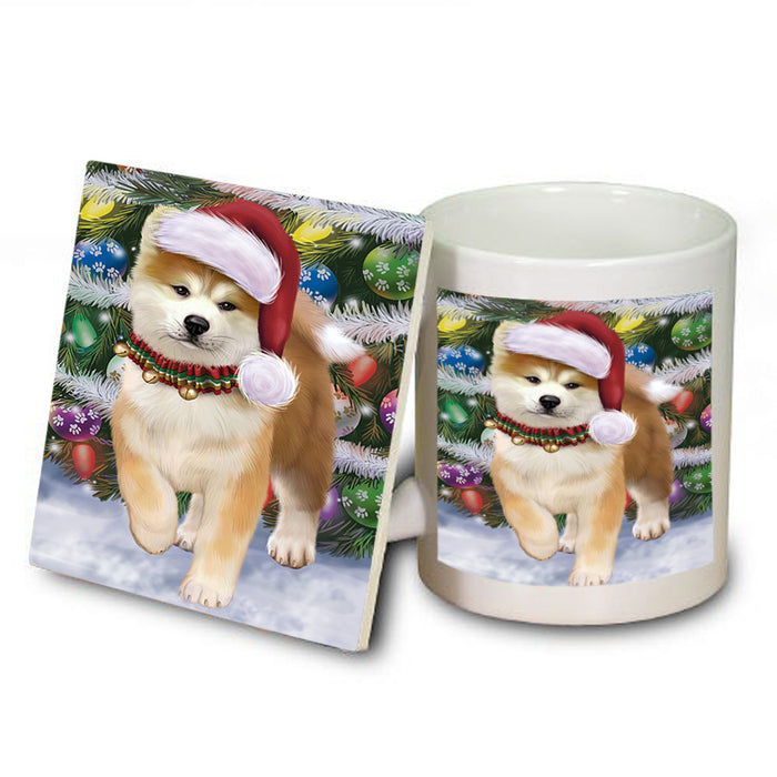 Trotting in the Snow Akita Dog Mug and Coaster Set MUC54544