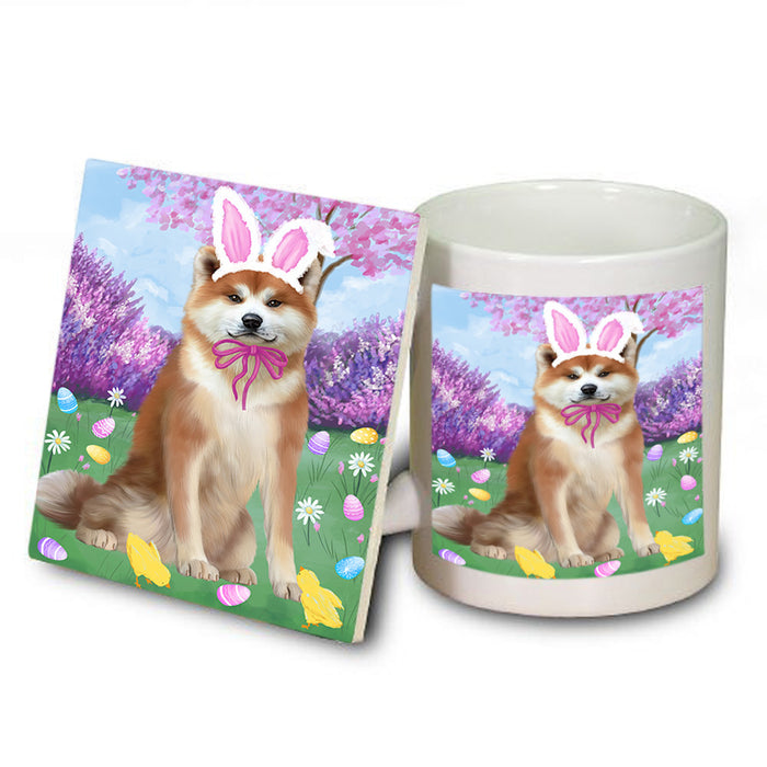 Easter Holiday Akita Dog Mug and Coaster Set MUC56852