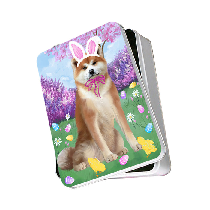 Easter Holiday Akita Dog Photo Storage Tin PITN56803