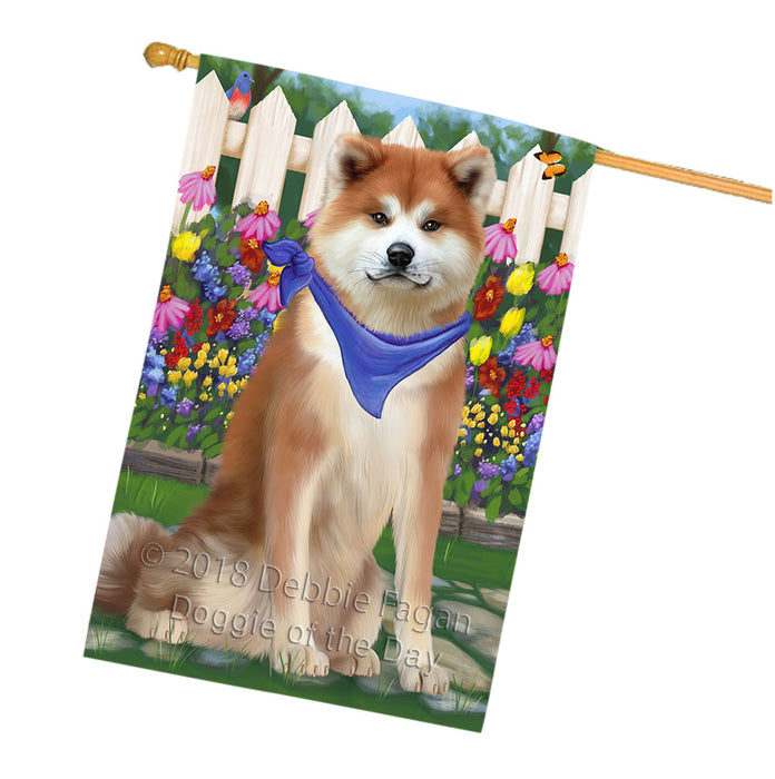Spring Floral Akita Dog House Flag FLG52304
