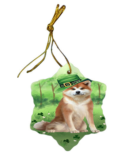 St. Patricks Day Irish Portrait Akita Dog Star Porcelain Ornament SPOR57904