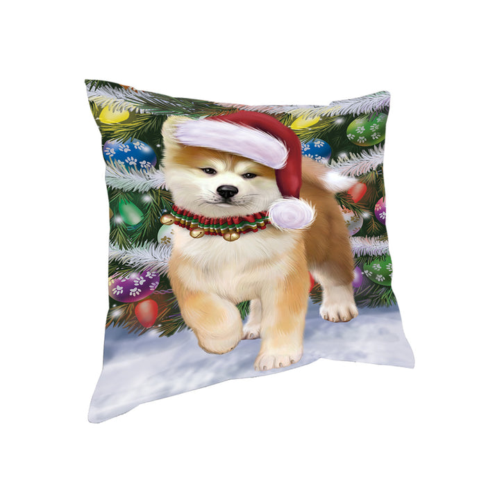Trotting in the Snow Akita Dog Pillow PIL75344