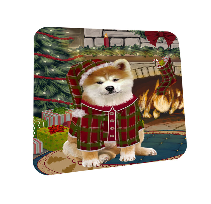 The Stocking was Hung Akita Dog Coasters Set of 4 CST55110