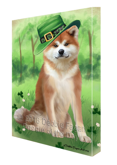 St. Patricks Day Irish Portrait Akita Dog Canvas Print Wall Art Décor CVS135116