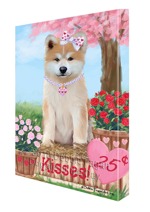 Rosie 25 Cent Kisses Akita Dog Canvas Print Wall Art Décor CVS124046