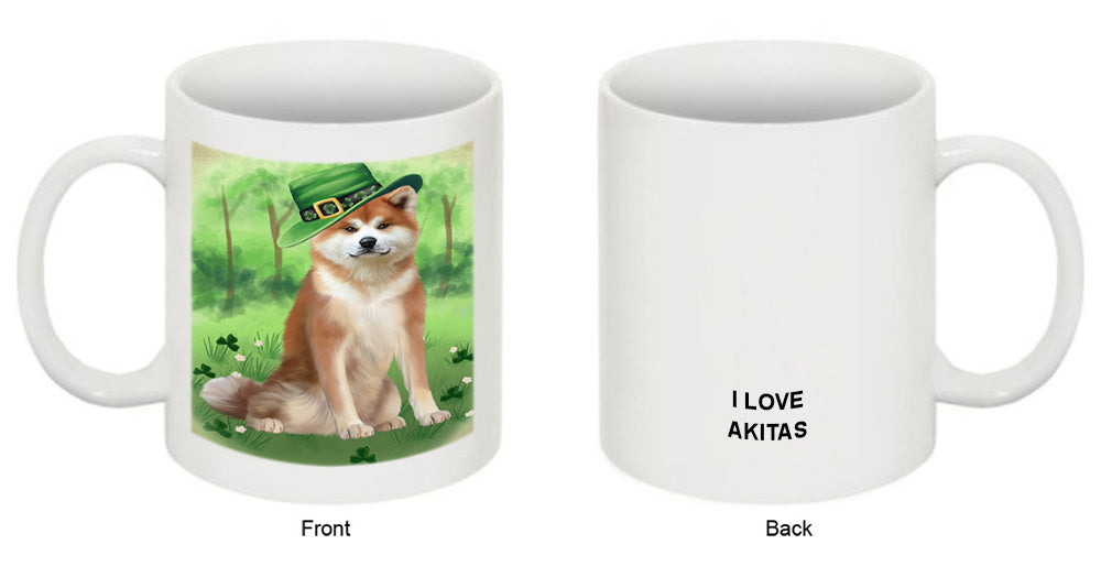 St. Patricks Day Irish Portrait Akita Dog Coffee Mug MUG52362