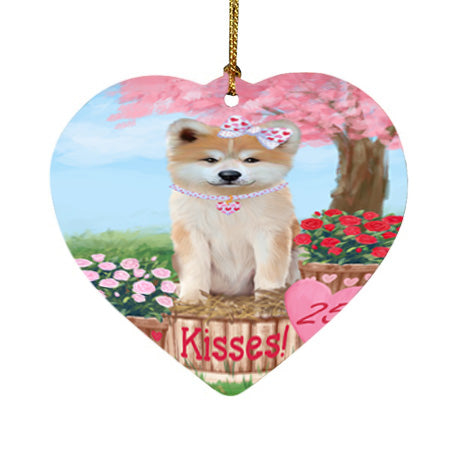 Rosie 25 Cent Kisses Akita Dog Heart Christmas Ornament HPOR56114