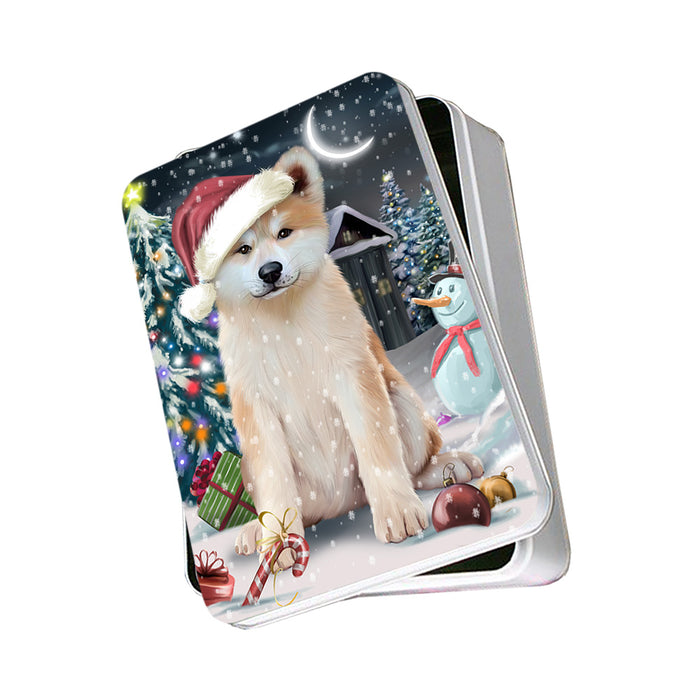 Have a Holly Jolly Akita Dog Christmas Photo Storage Tin PITN51616