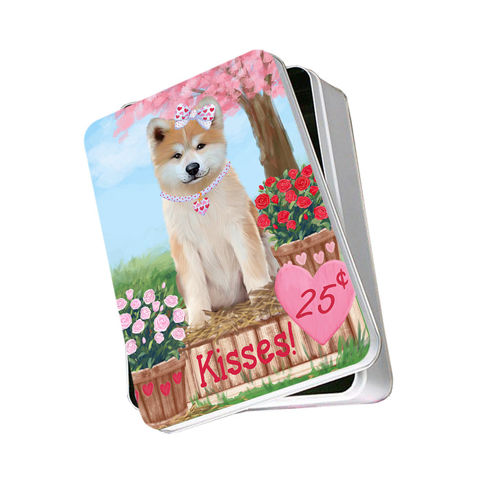 Rosie 25 Cent Kisses Akita Dog Photo Storage Tin PITN55701