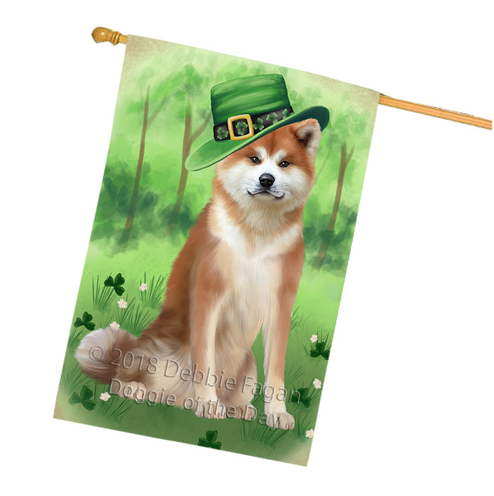 St. Patricks Day Irish Portrait Akita Dog House Flag FLG64988