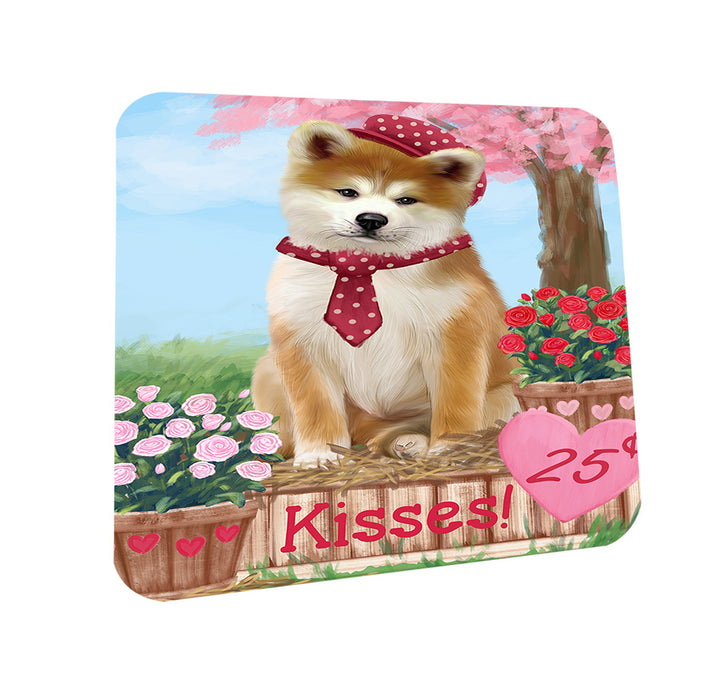 Rosie 25 Cent Kisses Akita Dog Coasters Set of 4 CST55717