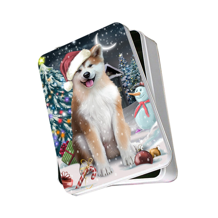 Have a Holly Jolly Akita Dog Christmas Photo Storage Tin PITN51617
