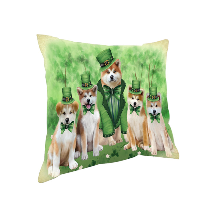 St. Patricks Day Irish Portrait Akita Dogs Pillow PIL85972