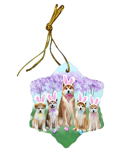 Easter Holiday Akitas Dog Star Porcelain Ornament SPOR57262