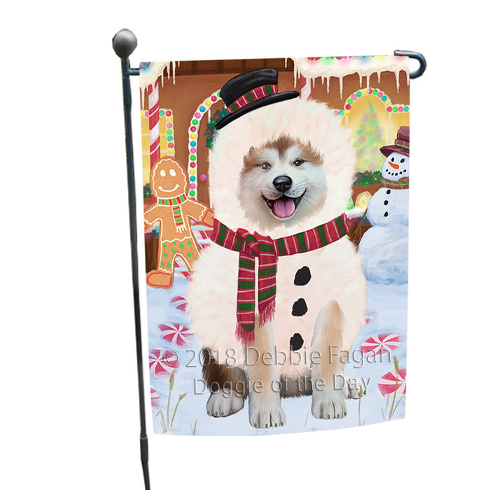 Christmas Gingerbread House Candyfest Akita Dog Garden Flag GFLG56674