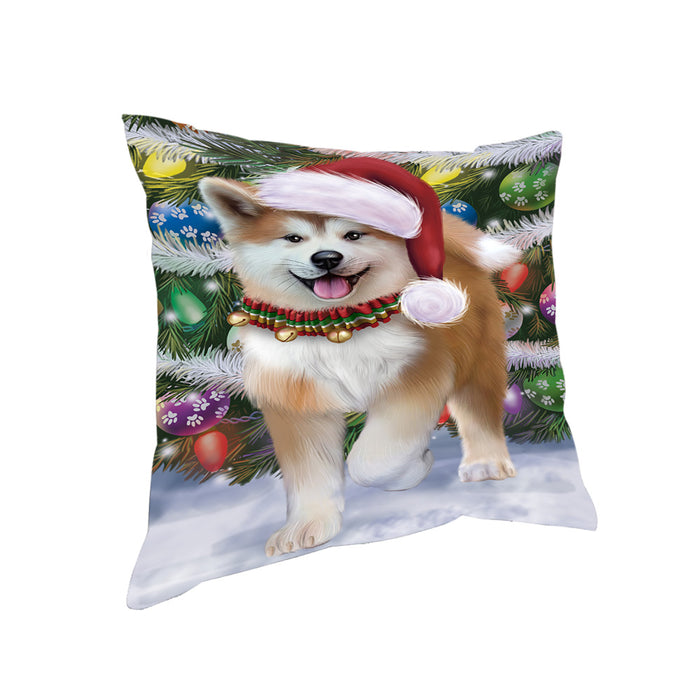 Trotting in the Snow Akita Dog Pillow PIL75348