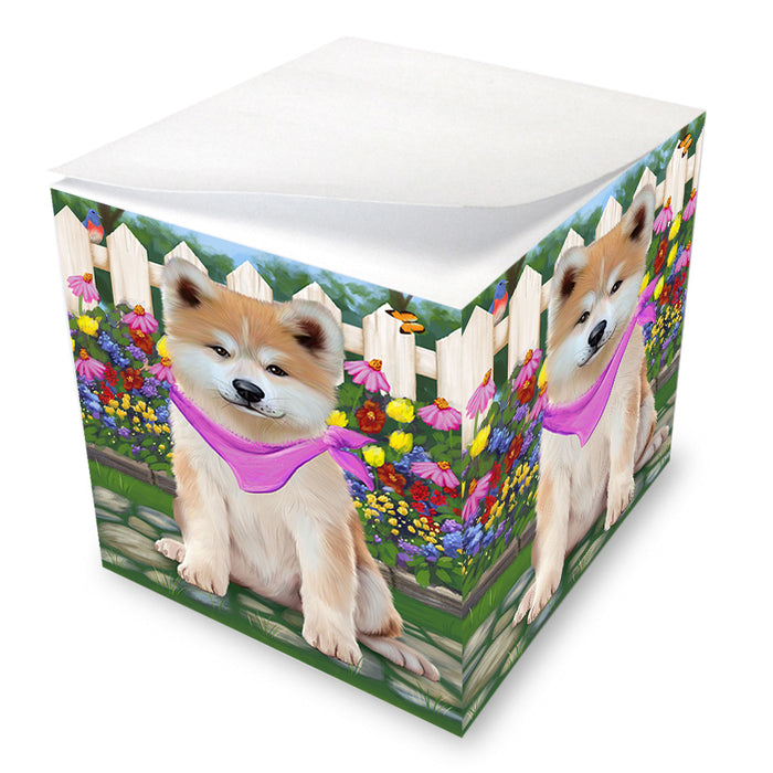 Spring Floral Akita Dog Note Cube NOC52172