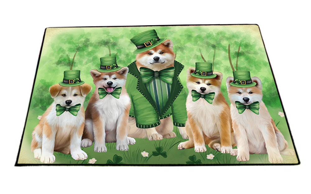 St. Patricks Day Irish Portrait Akita Dogs Floormat FLMS54182