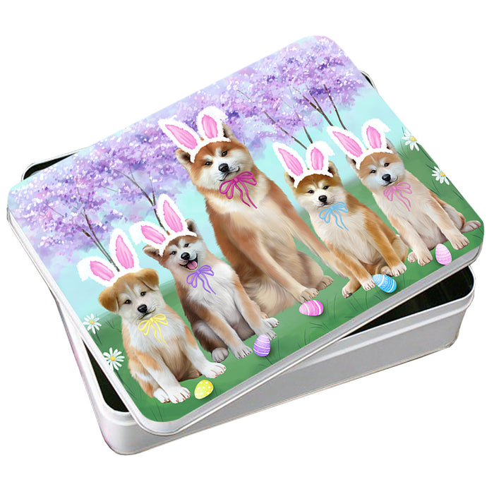 Easter Holiday Akitas Dog Photo Storage Tin PITN56804