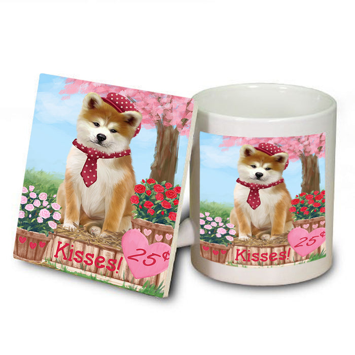Rosie 25 Cent Kisses Akita Dog Mug and Coaster Set MUC55751