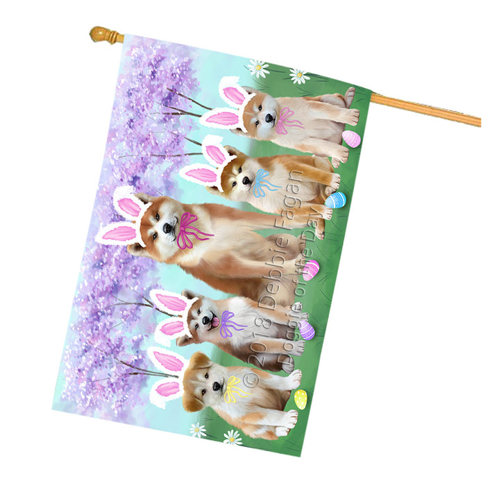 Easter Holiday Akitas Dog House Flag FLG57568