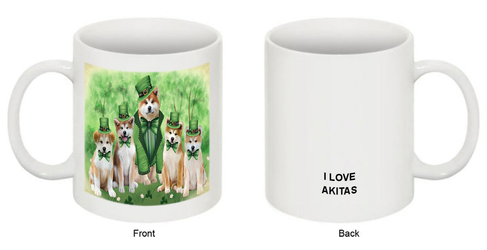 St. Patricks Day Irish Portrait Akita Dogs Coffee Mug MUG52363