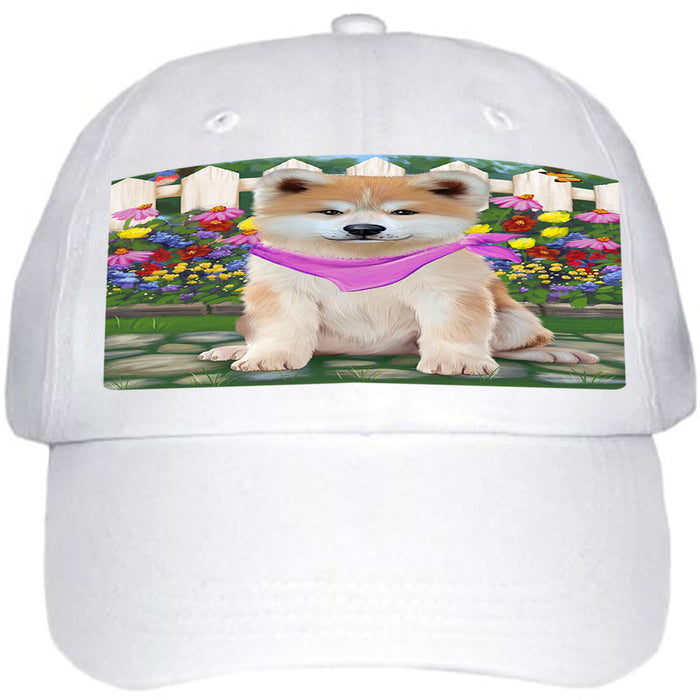 Spring Floral Akita Dog Ball Hat Cap HAT60405