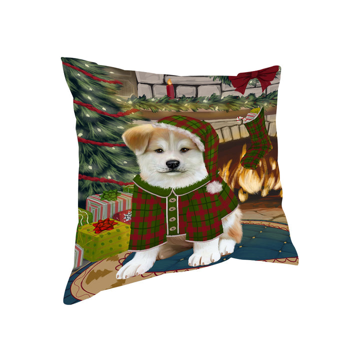 The Stocking was Hung Akita Dog Pillow PIL69540