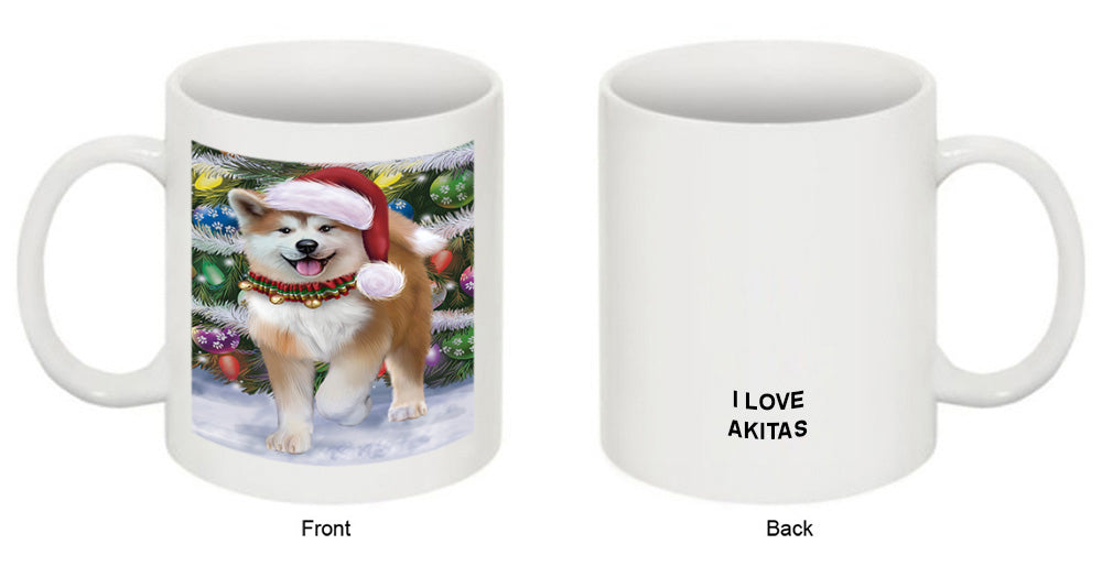 Trotting in the Snow Akita Dog Coffee Mug MUG49951