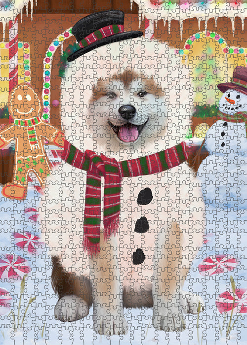 Christmas Gingerbread House Candyfest Akita Dog Puzzle  PUZL92704