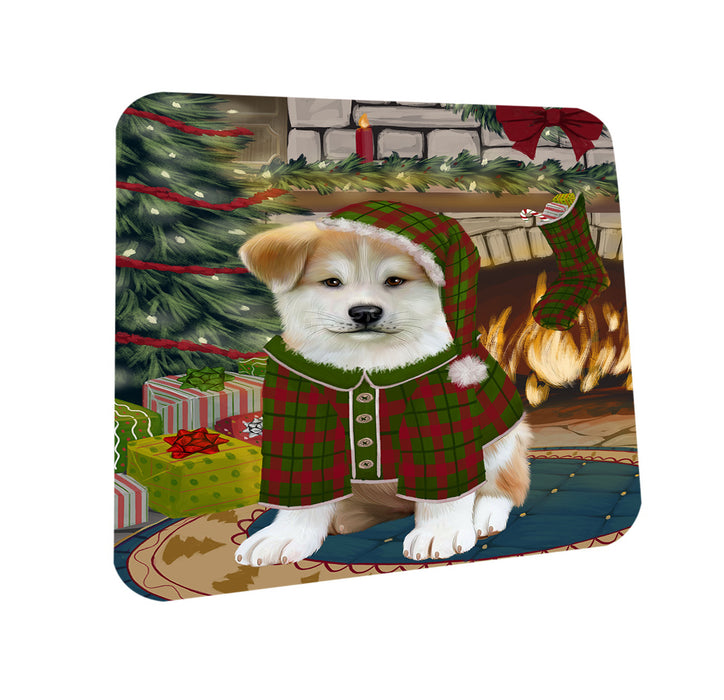 The Stocking was Hung Akita Dog Coasters Set of 4 CST55111