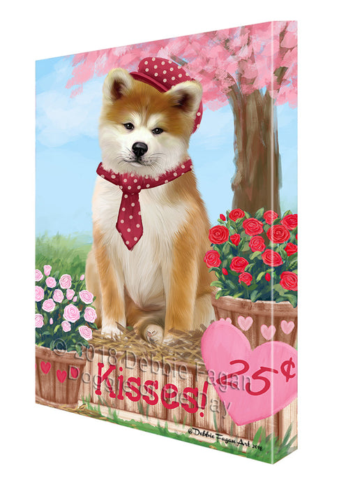 Rosie 25 Cent Kisses Akita Dog Canvas Print Wall Art Décor CVS124055