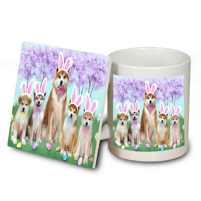 Easter Holiday Akitas Dog Mug and Coaster Set MUC56853