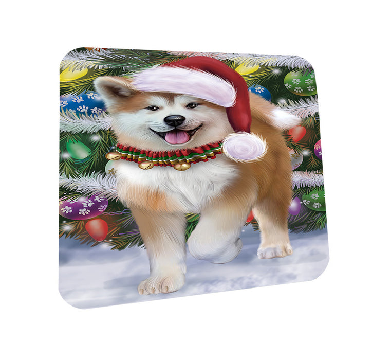 Trotting in the Snow Akita Dog Coasters Set of 4 CST54511