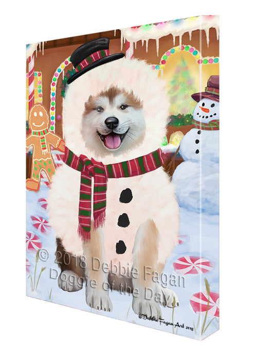 Christmas Gingerbread House Candyfest Akita Dog Canvas Print Wall Art Décor CVS127358