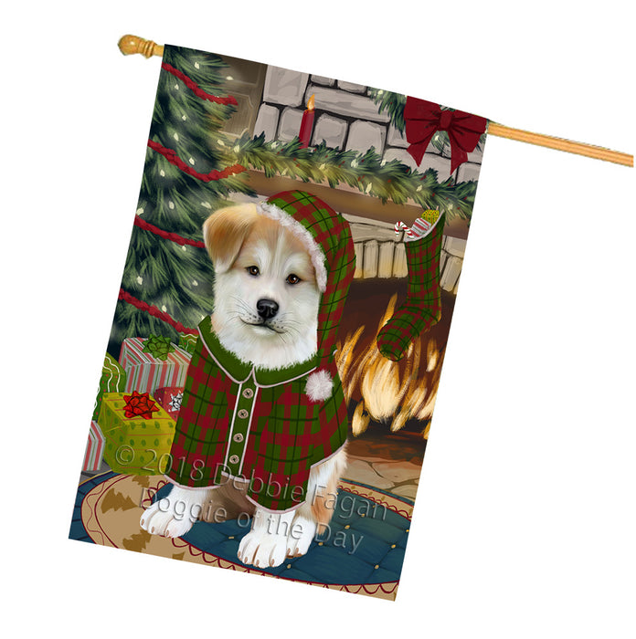 The Stocking was Hung Akita Dog House Flag FLG55582
