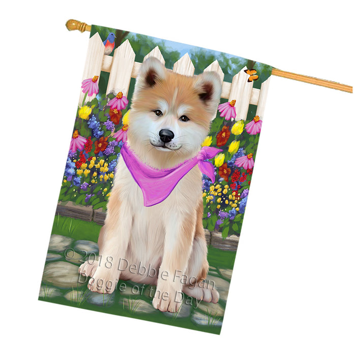 Spring Floral Akita Dog House Flag FLG52305