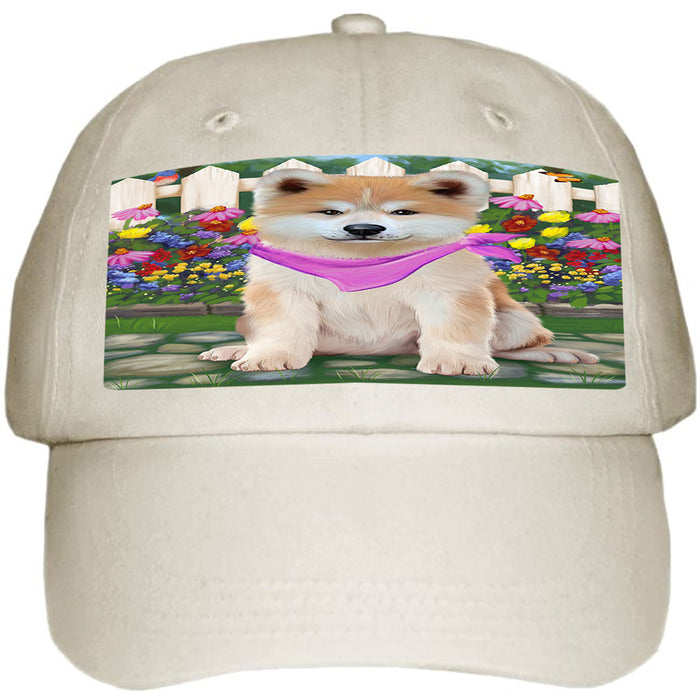 Spring Floral Akita Dog Ball Hat Cap HAT60405