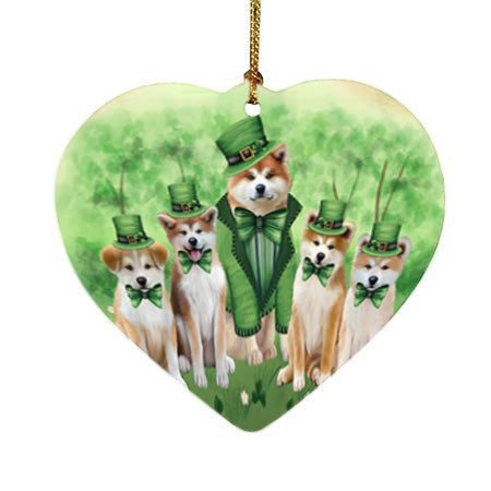 St. Patricks Day Irish Portrait Akita Dogs Heart Christmas Ornament HPOR57905