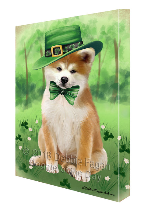 St. Patricks Day Irish Portrait Akita Dog Canvas Print Wall Art Décor CVS135134