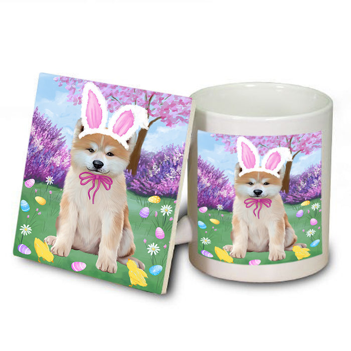 Easter Holiday Akita Dog Mug and Coaster Set MUC56854