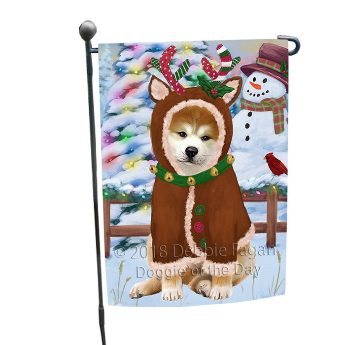 Christmas Gingerbread House Candyfest Akita Dog Garden Flag GFLG56675