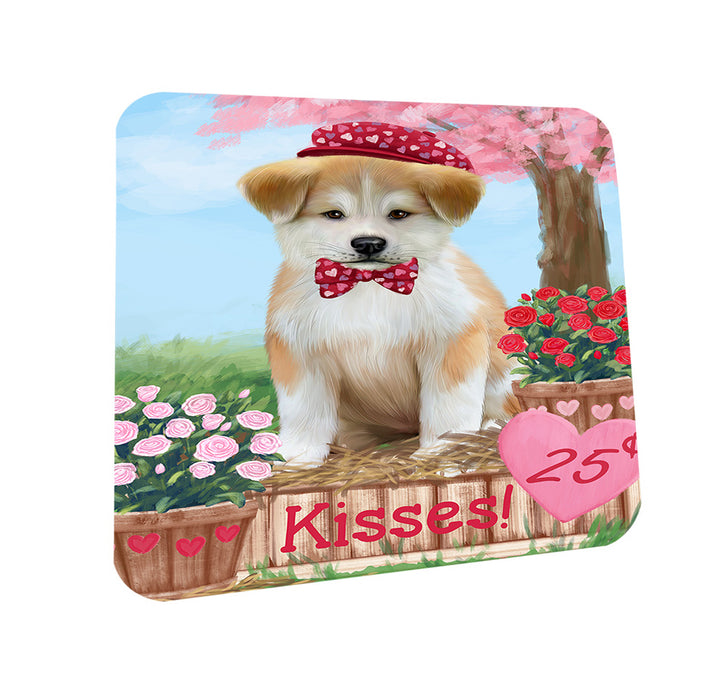 Rosie 25 Cent Kisses Akita Dog Coasters Set of 4 CST55718