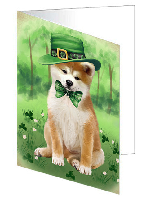 St. Patricks Day Irish Portrait Akita Dog Handmade Artwork Assorted Pets Greeting Cards and Note Cards with Envelopes for All Occasions and Holiday Seasons GCD76412
