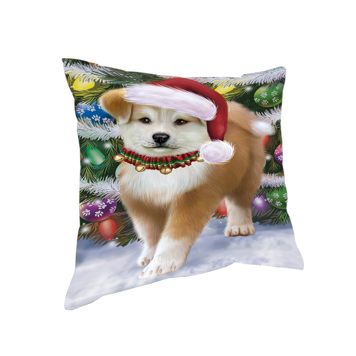 Trotting in the Snow Akita Dog Pillow PIL75352