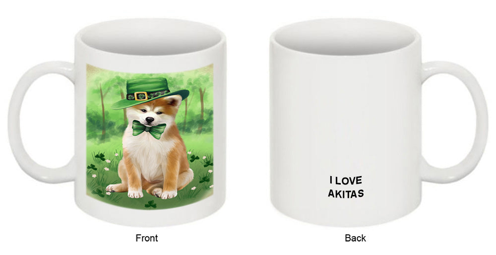 St. Patricks Day Irish Portrait Akita Dog Coffee Mug MUG52364